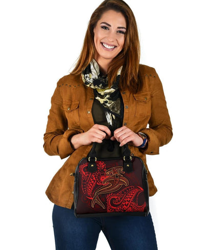 Samoa Shoulder Handbag - Red Shark Polynesian Tattoo