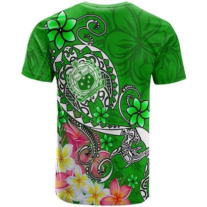 Samoa T-Shirts - Turtle Plumeria (Green)