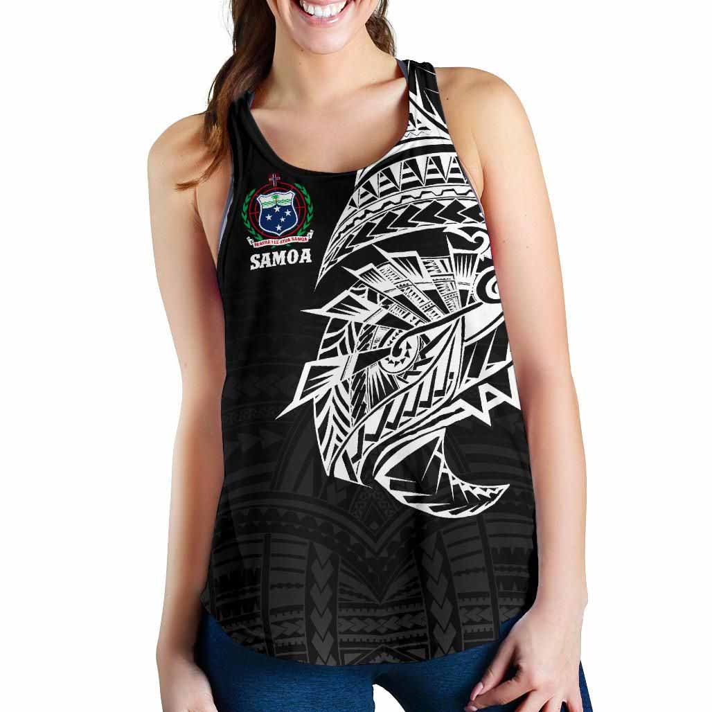 Samoa Tattoo Women Racerback Tank Rugby Style Black