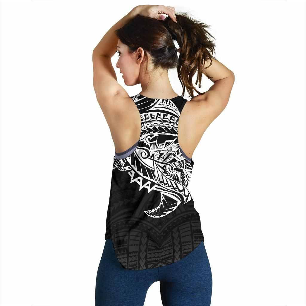 Samoa Tattoo Women Racerback Tank Rugby Style Black
