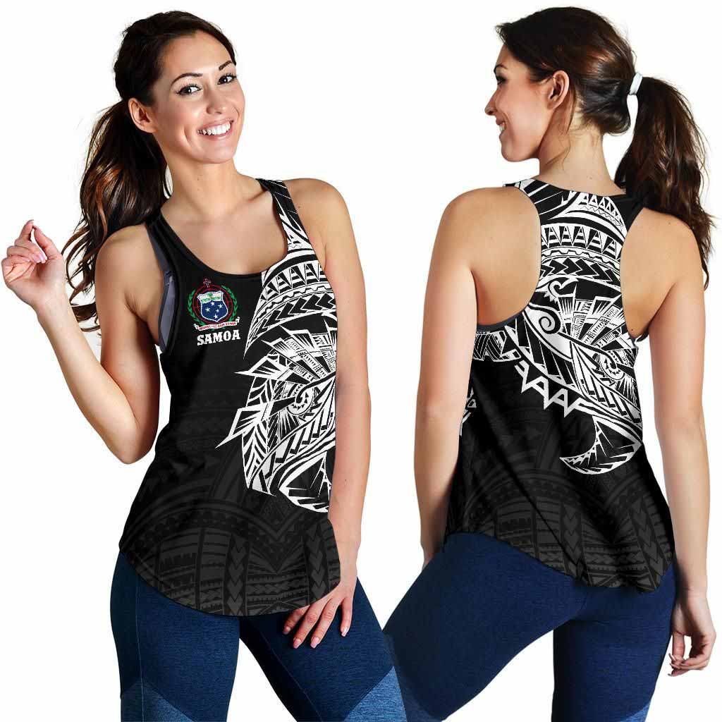 Samoa Tattoo Women Racerback Tank Rugby Style Black