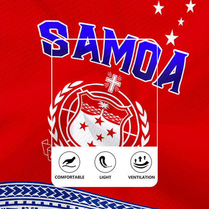 Samoa Rugby Jersey Tribal Polynesia Printed Flag Simple Style