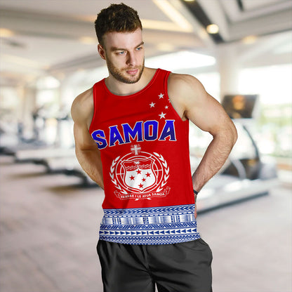 Samoa Tank Top Tribal Polynesia Printed Flag Simple Style