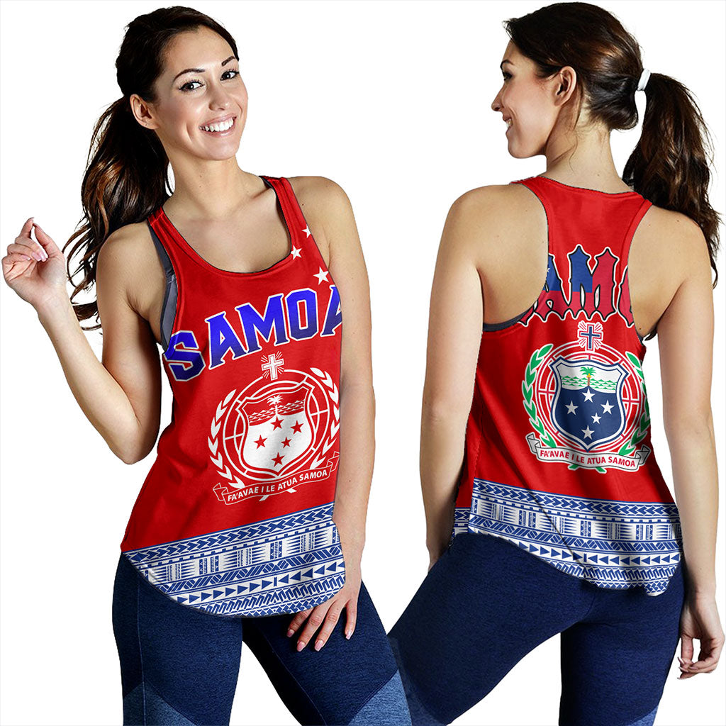 Samoa Women Tank Tribal Polynesia Printed Flag Simple Style