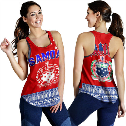 Samoa Women Tank Tribal Polynesia Printed Flag Simple Style