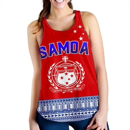 Samoa Women Tank Tribal Polynesia Printed Flag Simple Style