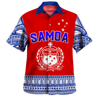 Samoa Hawaiian Shirt Tribal Polynesia Printed Flag Simple Style
