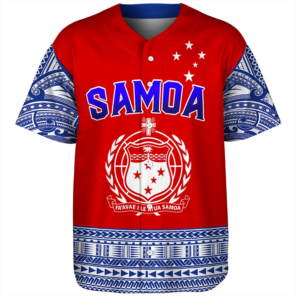 Samoa Baseball Shirt Tribal Polynesia Printed Flag Simple Style