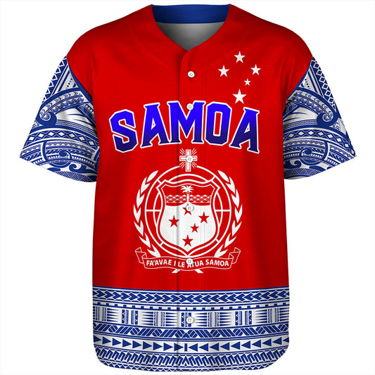 Samoa Baseball Shirt Tribal Polynesia Printed Flag Simple Style
