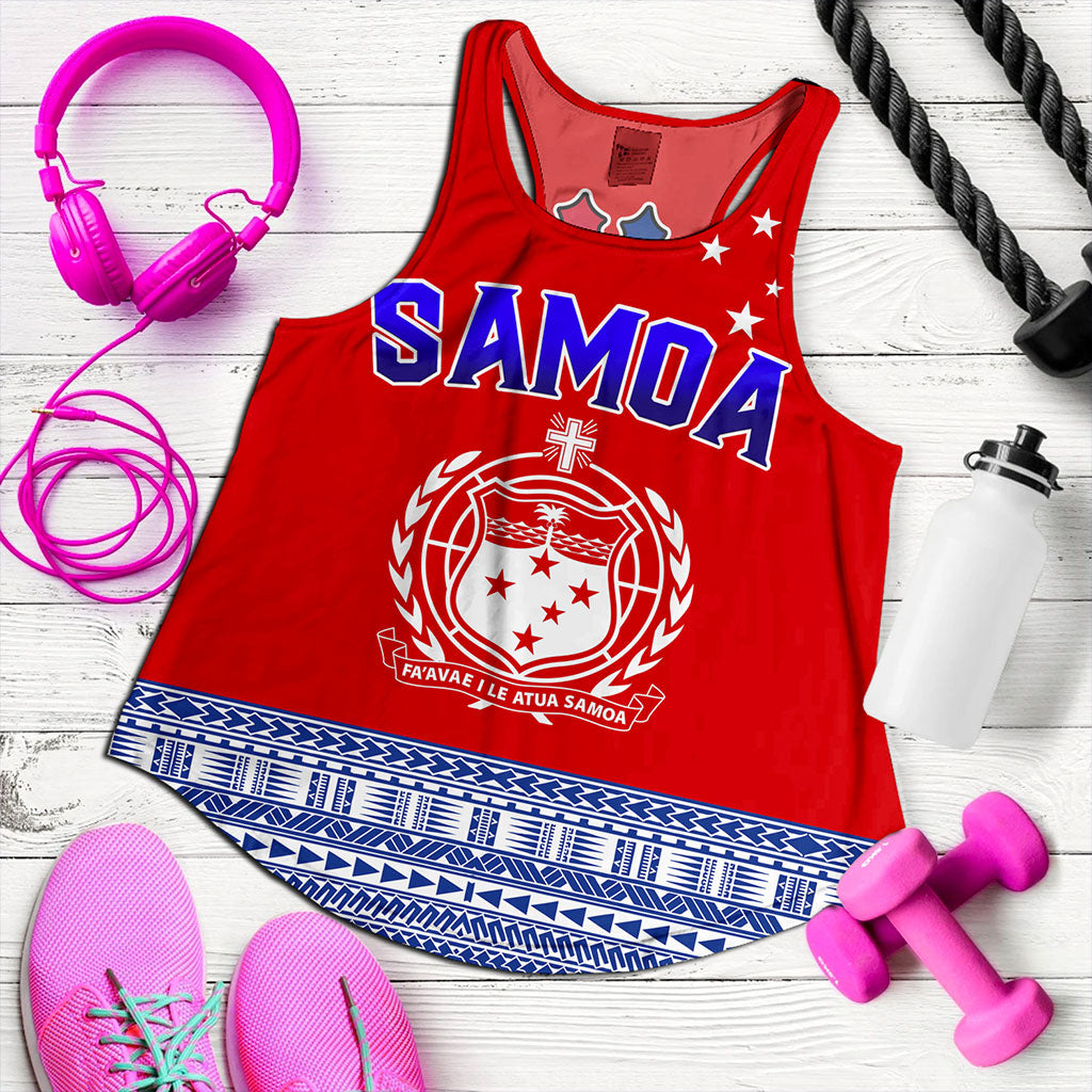 Samoa Women Tank Tribal Polynesia Printed Flag Simple Style