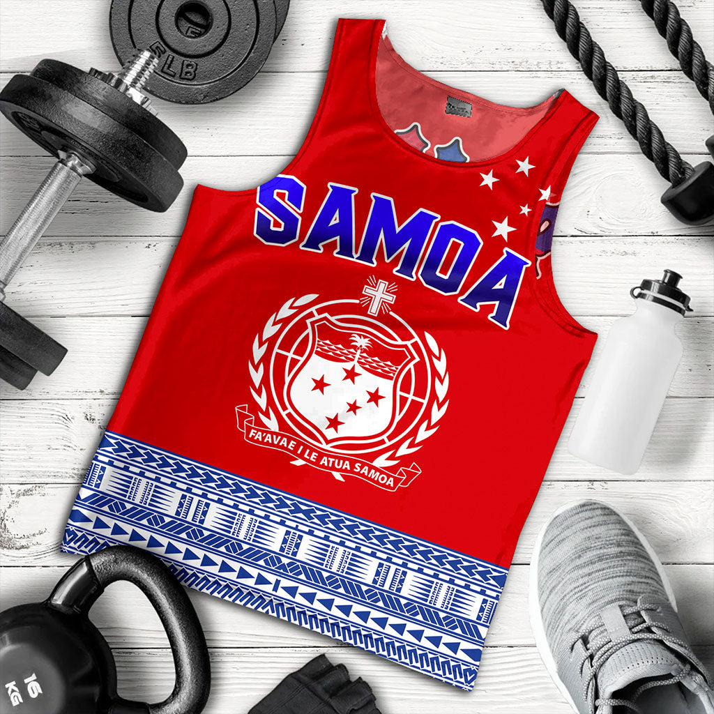 Samoa Tank Top Tribal Polynesia Printed Flag Simple Style