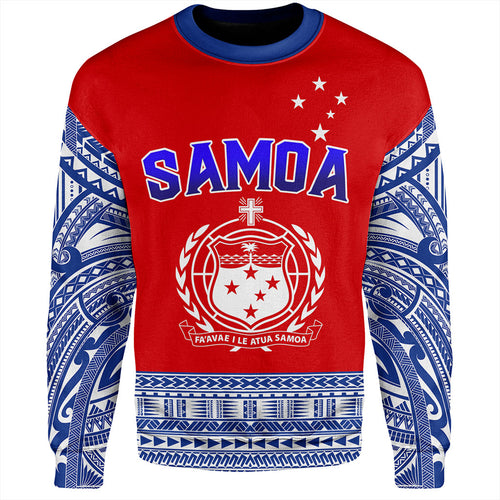 Samoa Sweatshirt Tribal Polynesia Printed Flag Simple Style