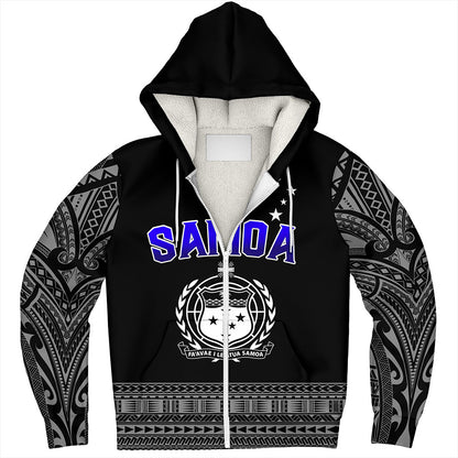 Samoa Sherpa Hoodie Tribal Polynesia Printed Simple Style