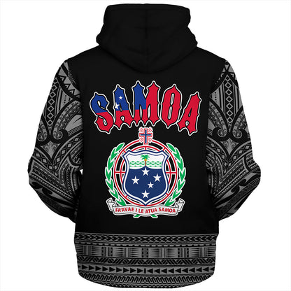Samoa Sherpa Hoodie Tribal Polynesia Printed Simple Style