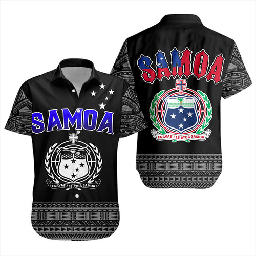 Samoa Short Sleeve Shirt Tribal Polynesia Printed Simple Style