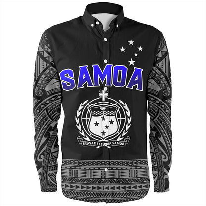 Samoa Long Sleeve Shirt Tribal Polynesia Printed Simple Style