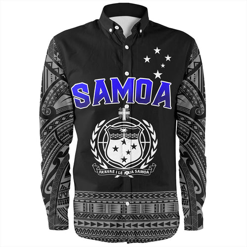 Samoa Long Sleeve Shirt Tribal Polynesia Printed Simple Style