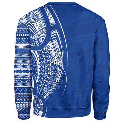 Samoa Sweatshirt Polynesia Tribal Pattern Coat Of Arms