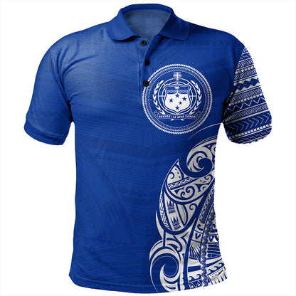 Samoa Polo Shirt Polynesia Tribal Pattern Coat Of Arms