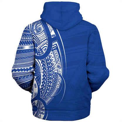 Samoa Sherpa Hoodie Polynesia Tribal Pattern Coat Of Arms