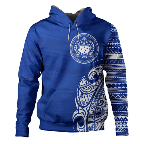 Samoa Hoodie Polynesia Tribal Pattern Coat Of Arms