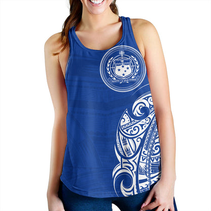 Samoa Women Tank Polynesia Tribal Pattern Coat Of Arms