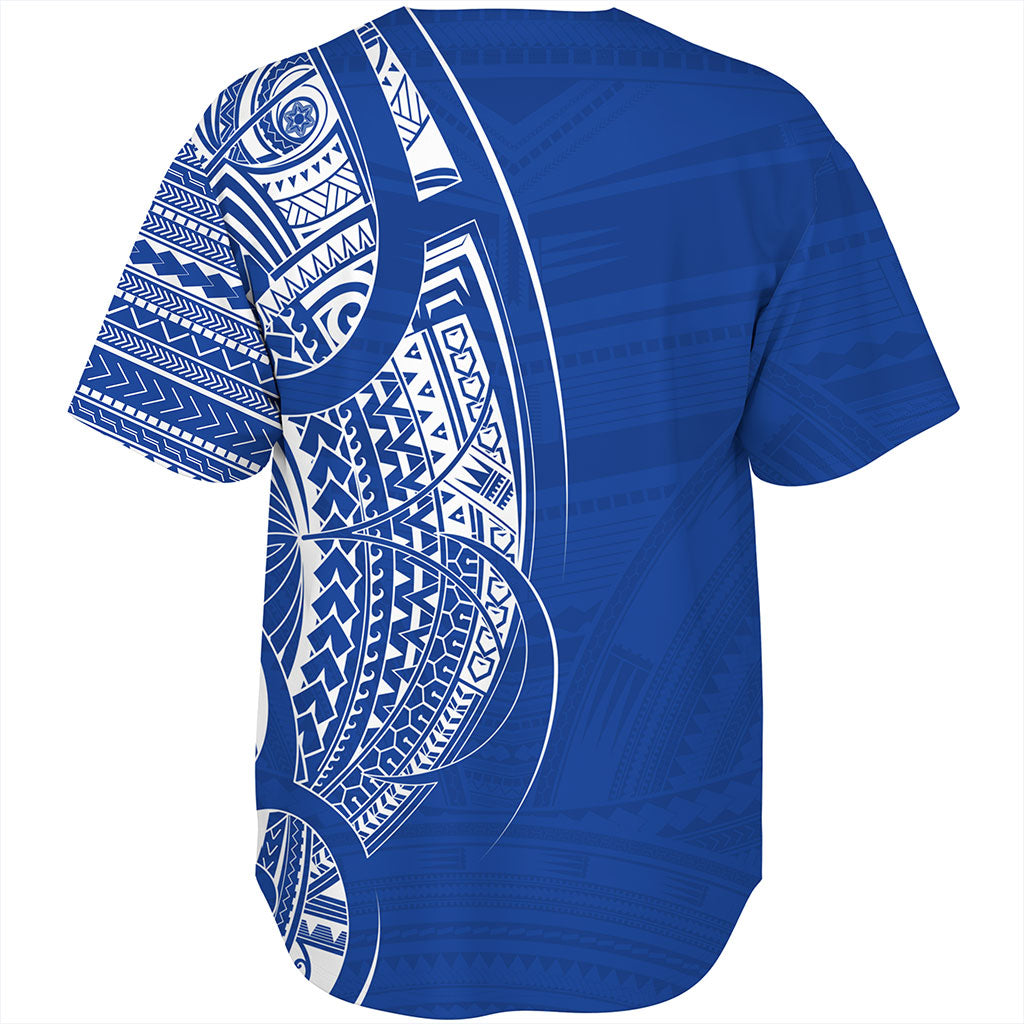 Samoa Baseball Shirt Polynesia Tribal Pattern Coat Of Arms