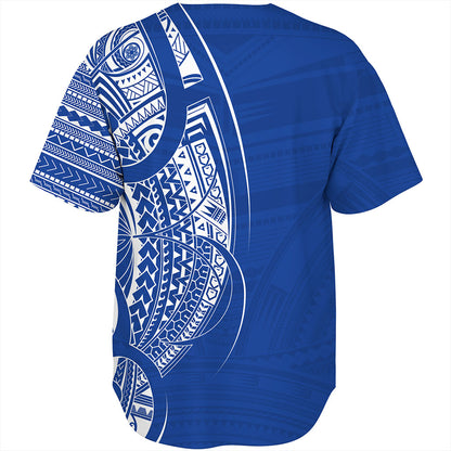 Samoa Baseball Shirt Polynesia Tribal Pattern Coat Of Arms