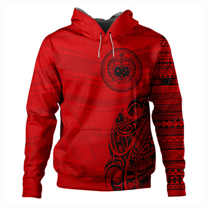 Samoa Hoodie Polynesia Tribal Pattern Coat Of Arms