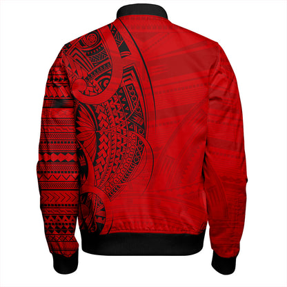 Samoa Bomber Jacket Polynesia Tribal Pattern Coat Of Arms