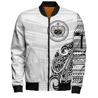 Samoa Bomber Jacket Polynesia Tribal Pattern Coat Of Arms