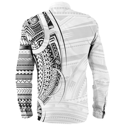 Samoa Long Sleeve Shirt Polynesia Tribal Pattern Coat Of Arms