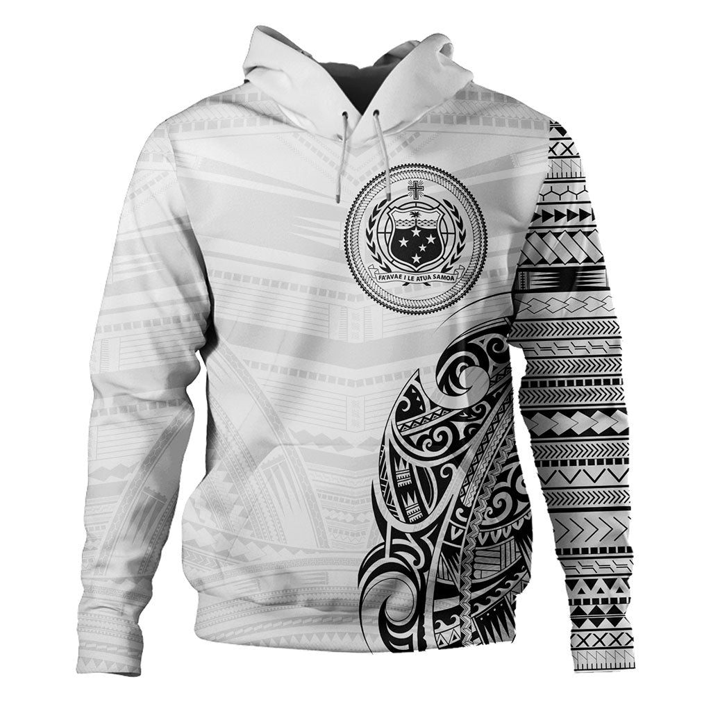 Samoa Hoodie Polynesia Tribal Pattern Coat Of Arms