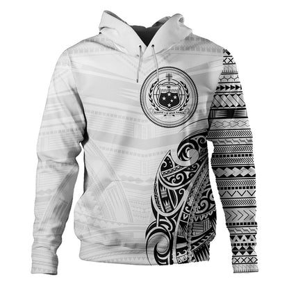 Samoa Hoodie Polynesia Tribal Pattern Coat Of Arms