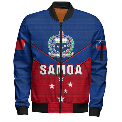 Samoa Bomber Jacket Custom Polynesian Tribal Sport Style