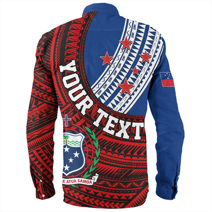 Samoa Long Sleeve Shirt Custom Tribal Polynesian Flag Print
