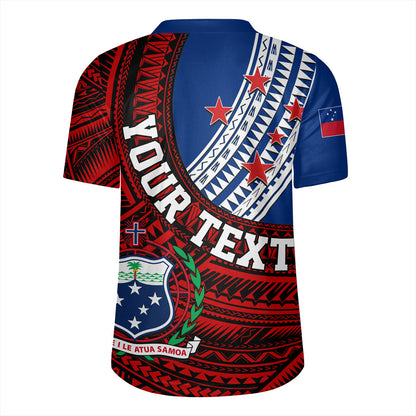 Samoa Rugby Jersey Custom Tribal Polynesian Flag Print