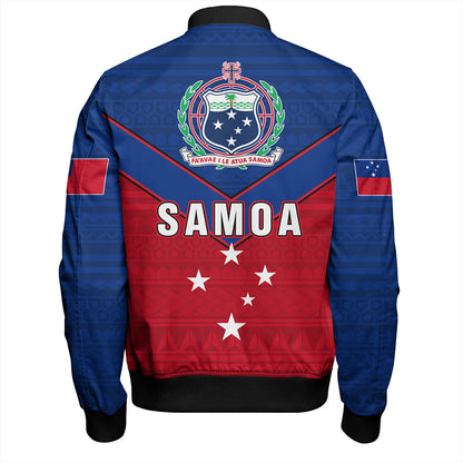 Samoa Bomber Jacket Custom Polynesian Tribal Sport Style