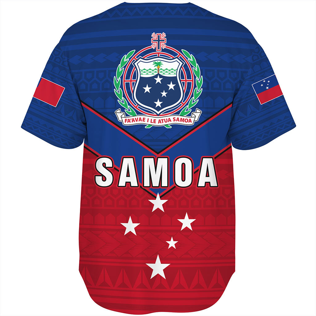 Samoa Baseball Shirt Custom Polynesian Tribal Sport Style