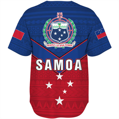 Samoa Baseball Shirt Custom Polynesian Tribal Sport Style