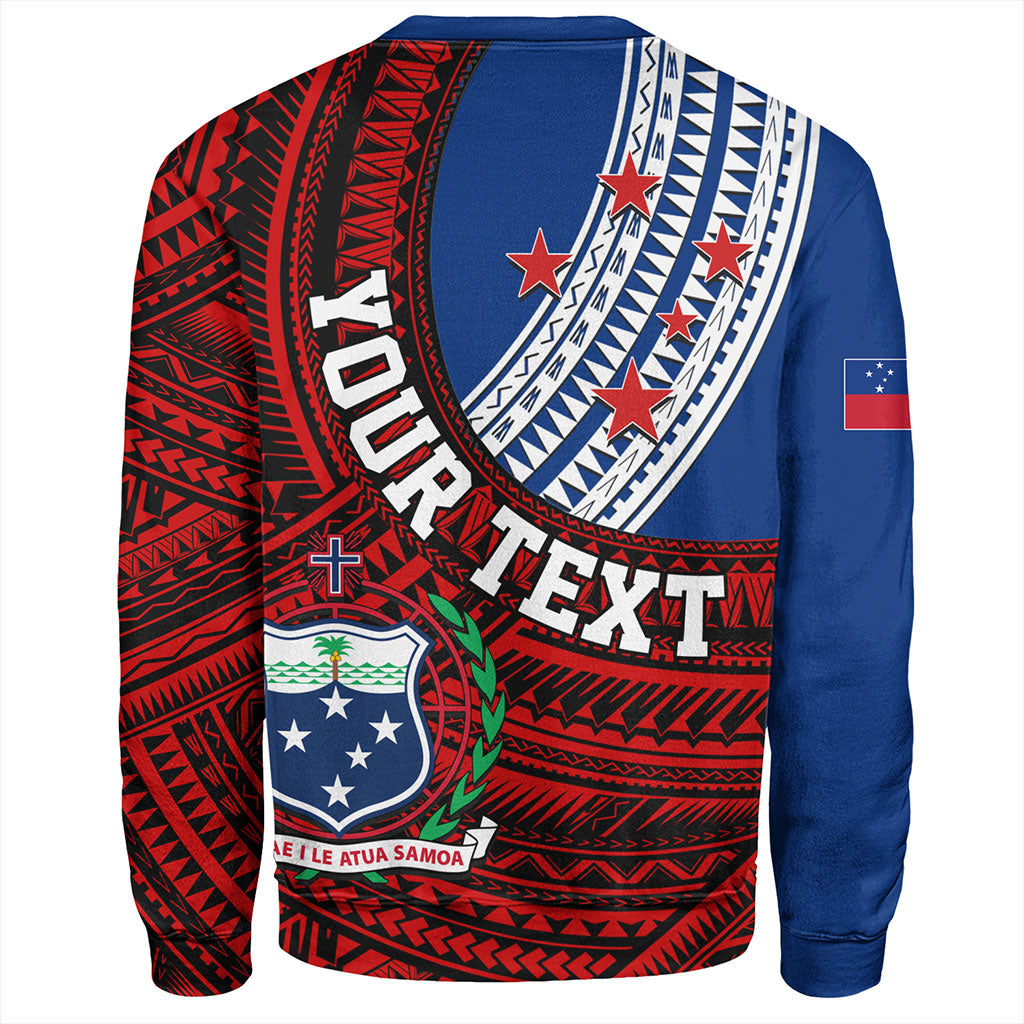 Samoa Sweatshirt Custom Tribal Polynesian Flag Print