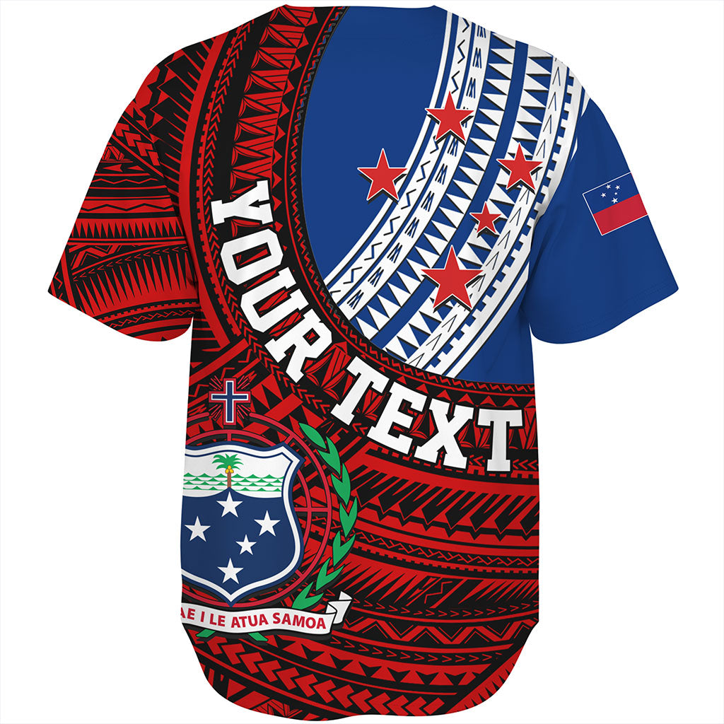 Samoa Baseball Shirt Custom Tribal Polynesian Flag Print
