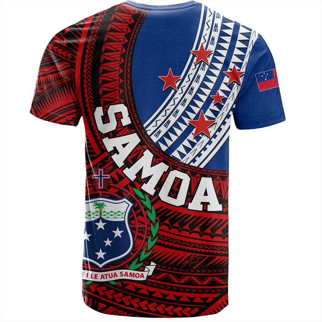 Samoa T-Shirt Custom Tribal Polynesian Flag Print