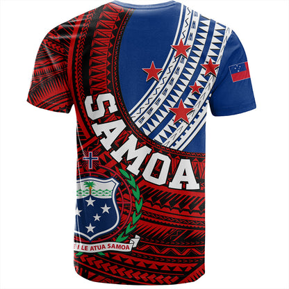 Samoa T-Shirt Custom Tribal Polynesian Flag Print