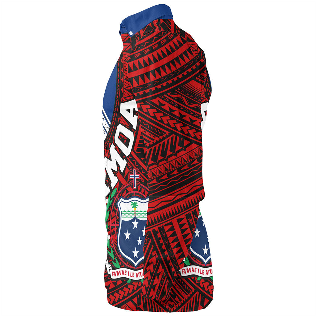 Samoa Long Sleeve Shirt Custom Tribal Polynesian Flag Print