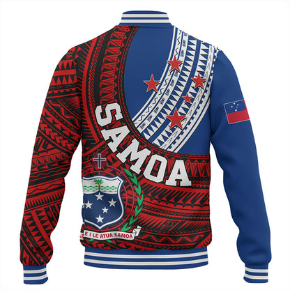Samoa Baseball Jacket Custom Tribal Polynesian Flag Print