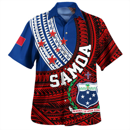 Samoa Hawaiian Shirt Custom Tribal Polynesian Flag Print