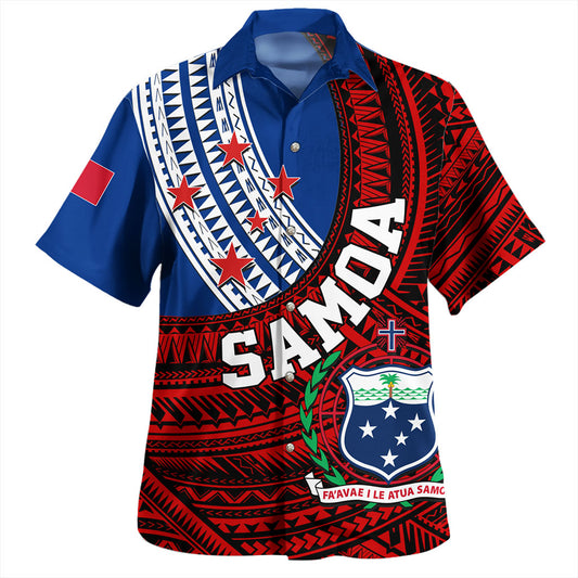 Samoa Hawaiian Shirt Custom Tribal Polynesian Flag Print