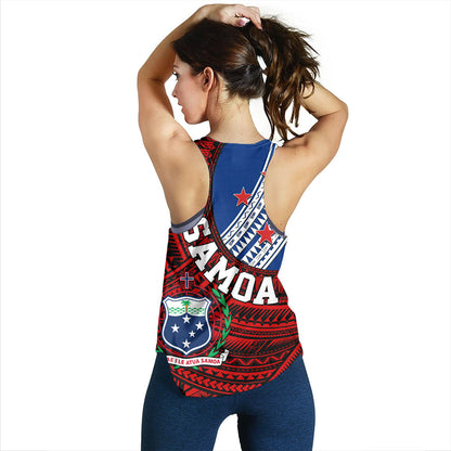 Samoa Women Tank Custom Tribal Polynesian Flag Print