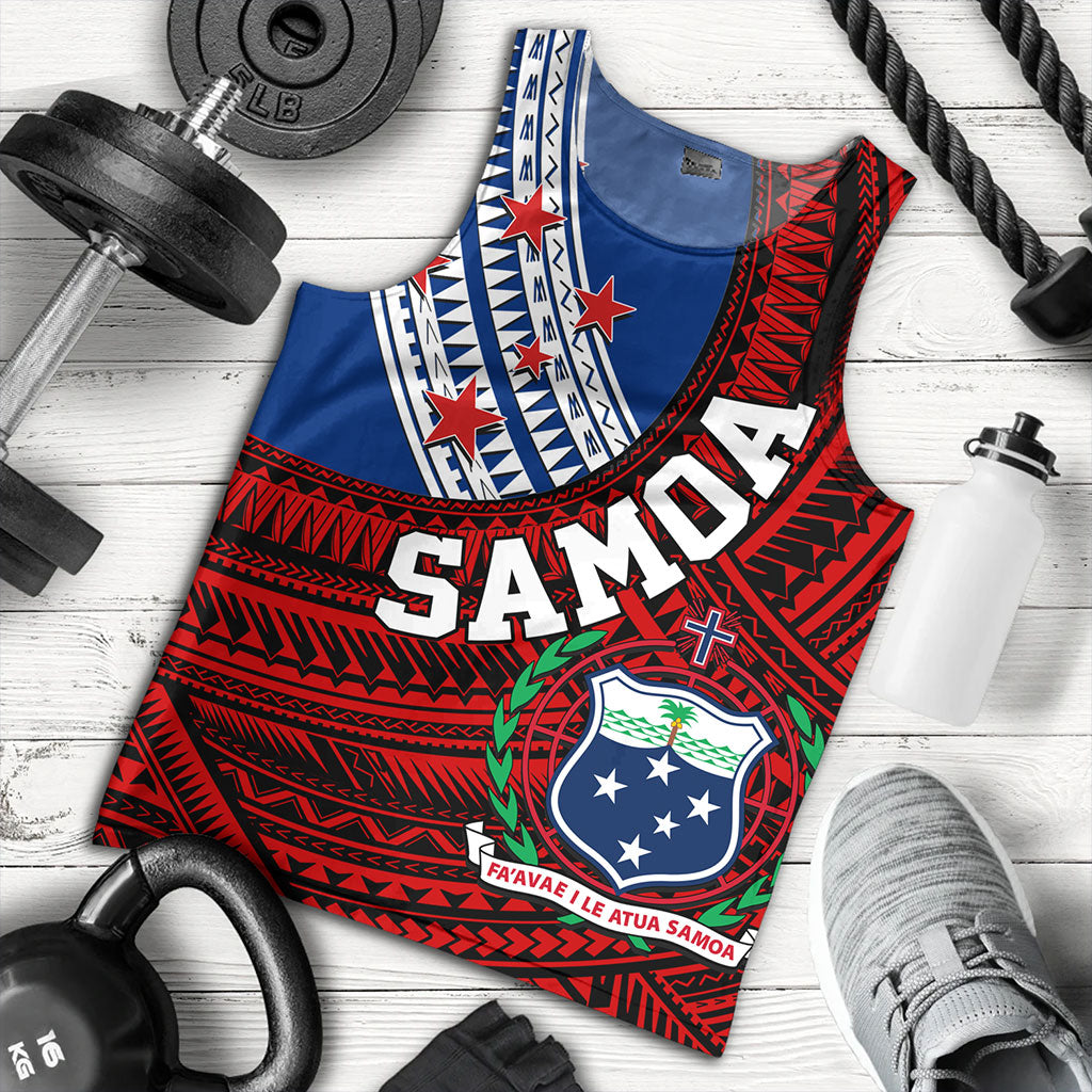 Samoa Tank Top Custom Tribal Polynesian Flag Print